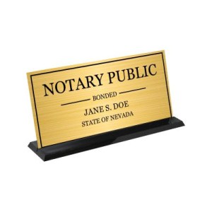 Nevada Notary Display Sign (Gold)