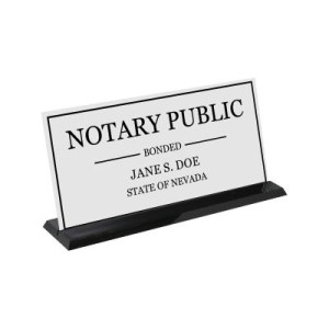 Nevada Notary Display Sign (White)